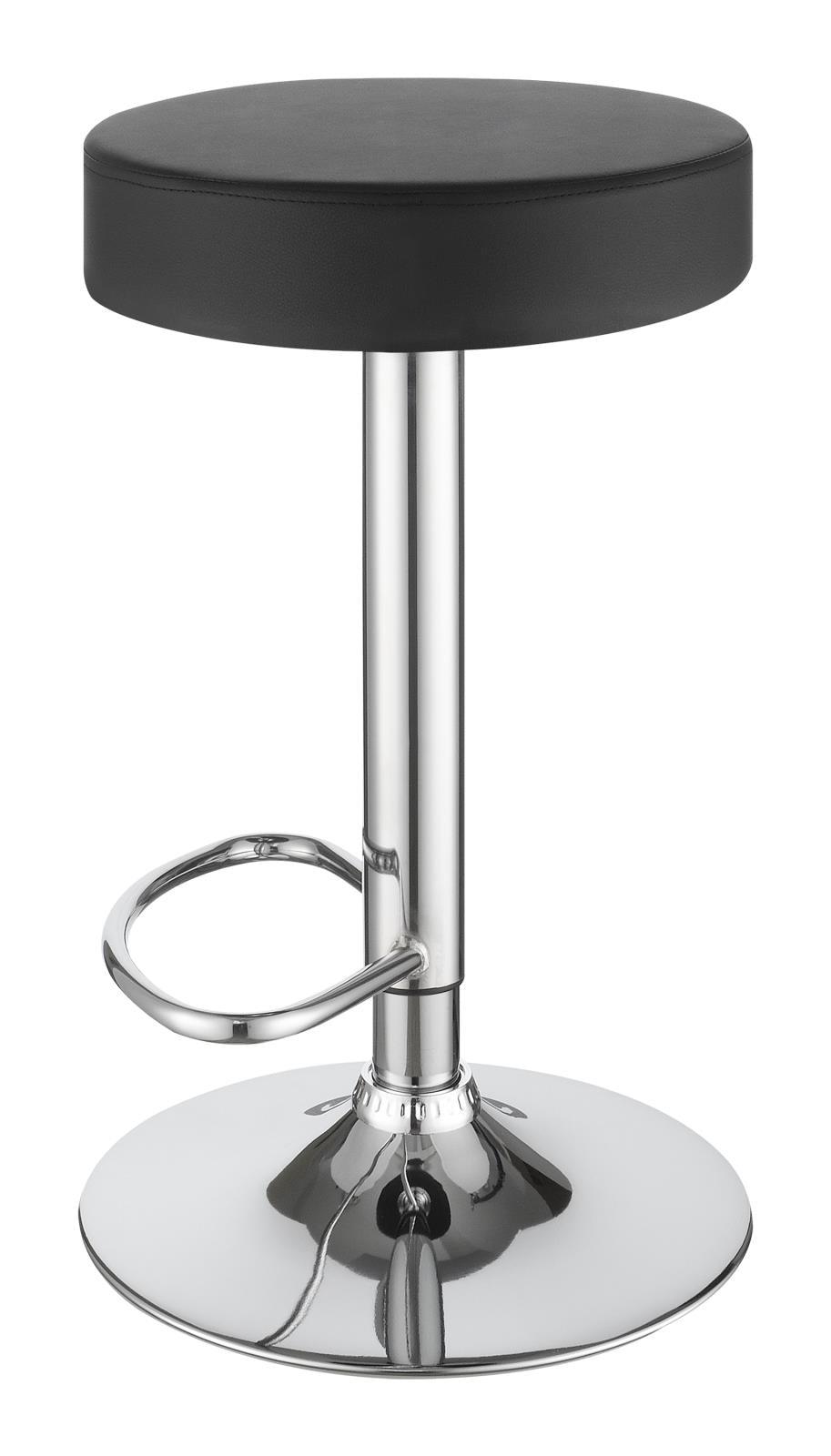 Ramses Chrome/Black 29" Adjustable Bar Stool by Coaster at Eve Furniture