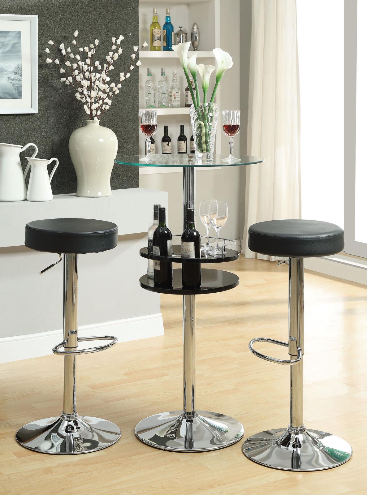 Ramses Chrome/Black 29" Adjustable Bar Stool by Coaster at Eve Furniture