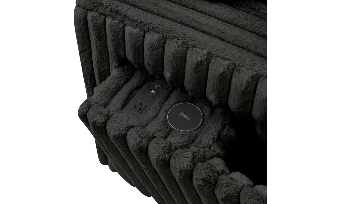 Rana Black Power Reclining RAF Sectional by New Era Innovations at Eve Furniture