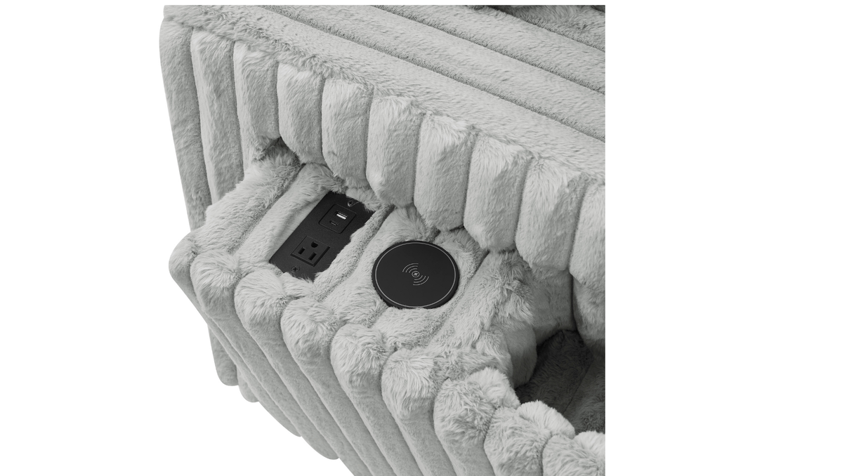 Rana Grey Power Reclining RAF Sectional by New Era Innovations at Eve Furniture