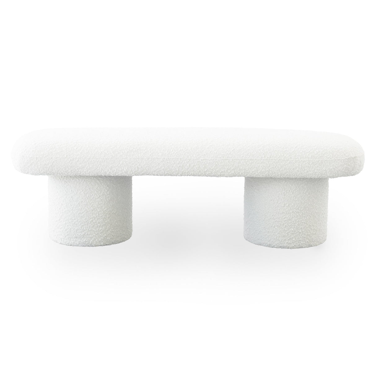 Randolph Ivory Boucle Bench by Ashcroft Furniture at Eve Furniture