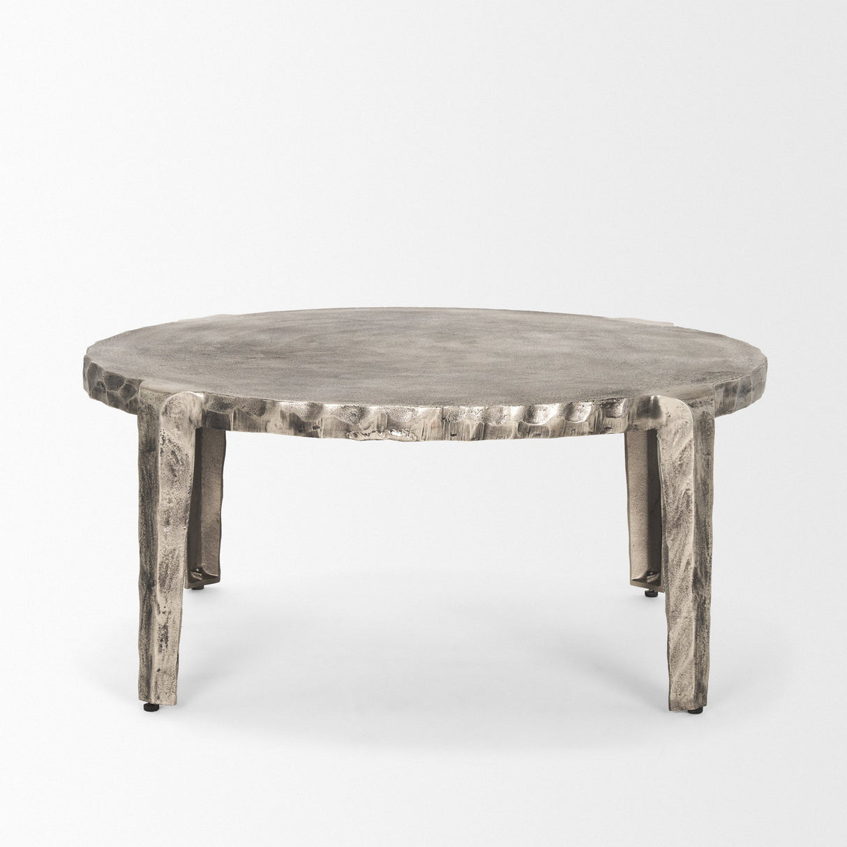Randy Silver Nickel Cast Aluminum Metal Coffee Table by Mercana at Eve Furniture