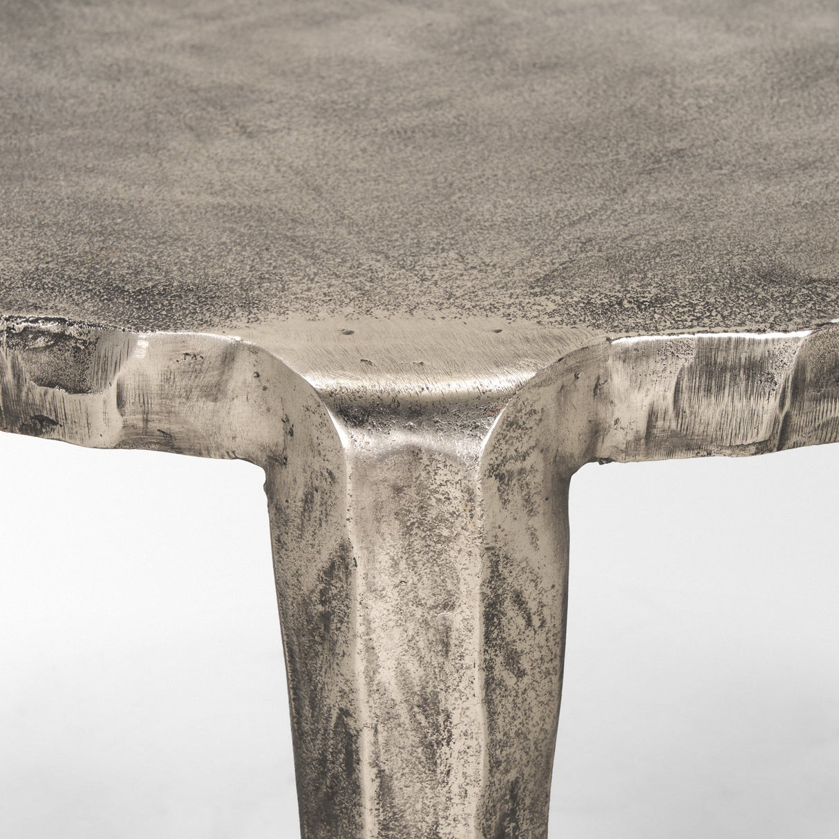 Randy Silver Nickel Cast Aluminum Metal Coffee Table by Mercana at Eve Furniture