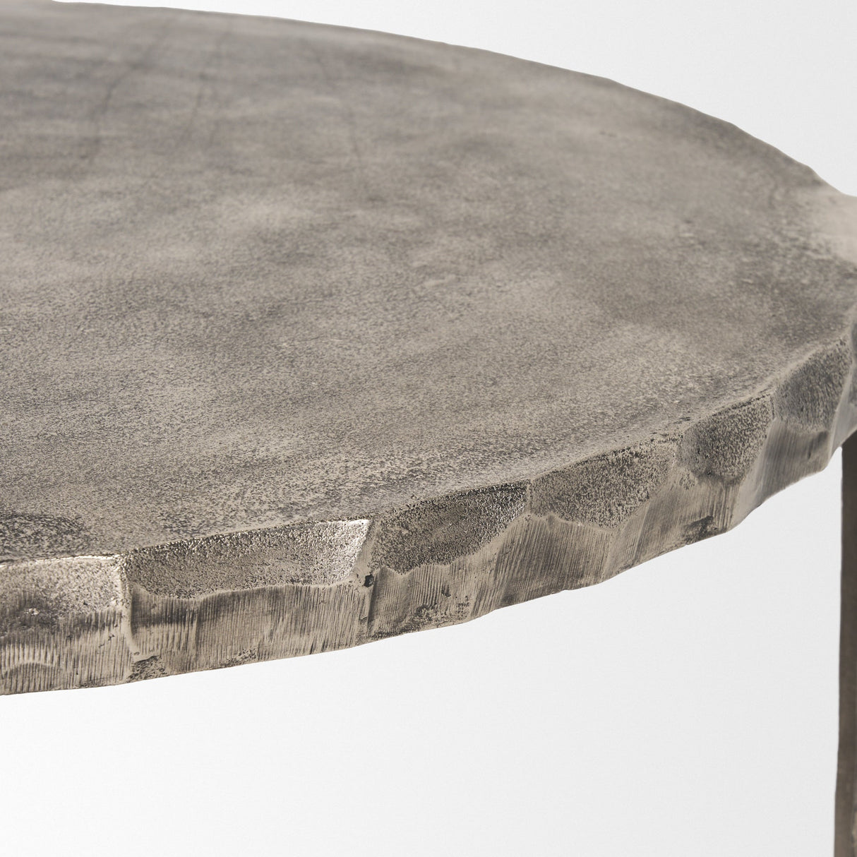 Randy Silver Nickel Cast Aluminum Metal Coffee Table by Mercana at Eve Furniture