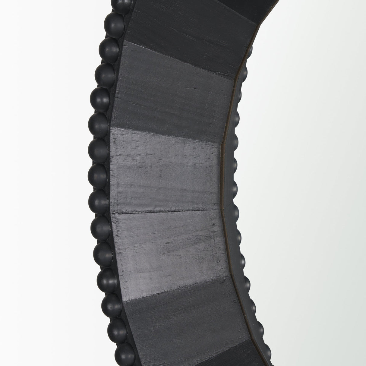Ranela Black Beaded Wooden Wall Mirror by Mercana at Eve Furniture
