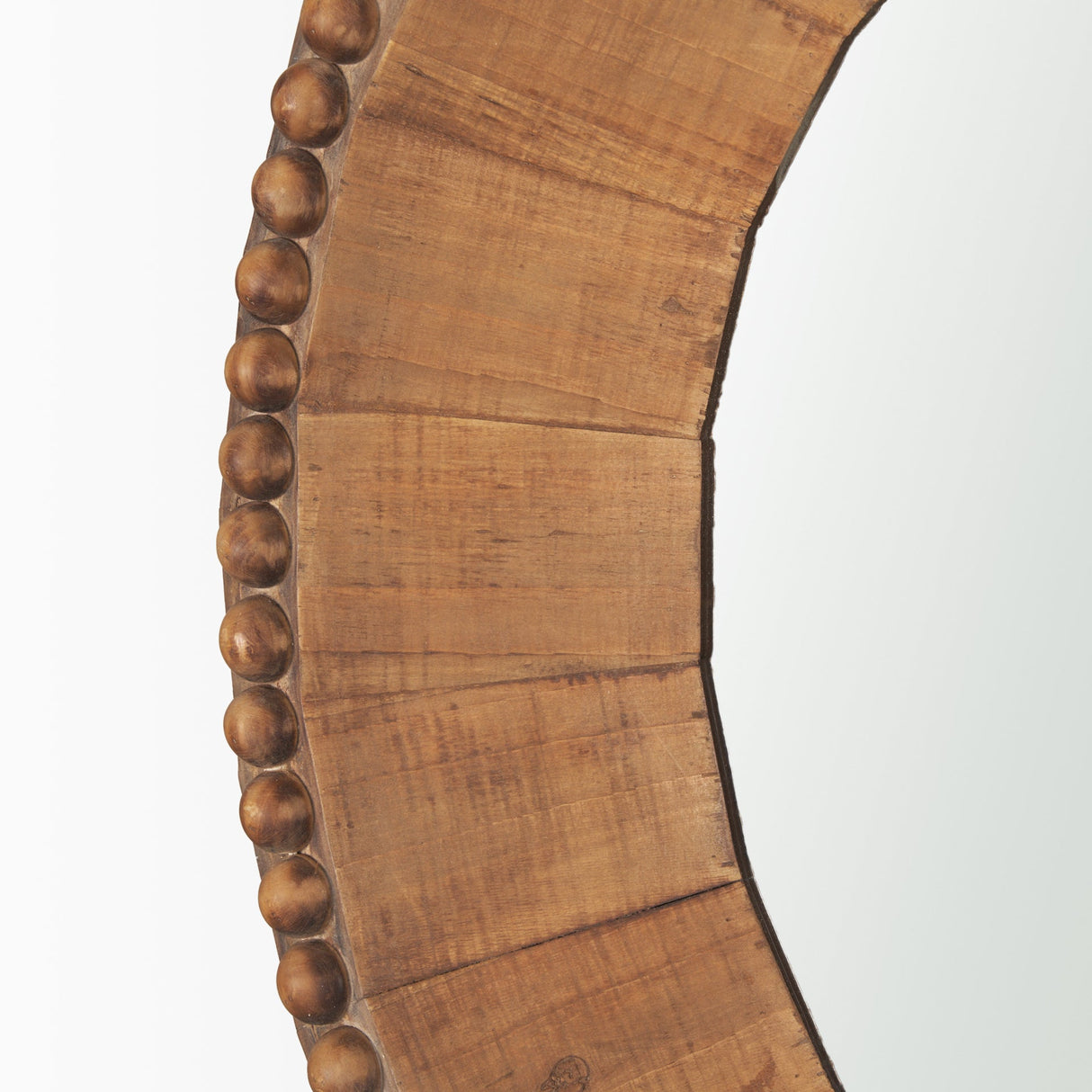 Ranela Light Brown Beaded Wooden Wall Mirror by Mercana at Eve Furniture