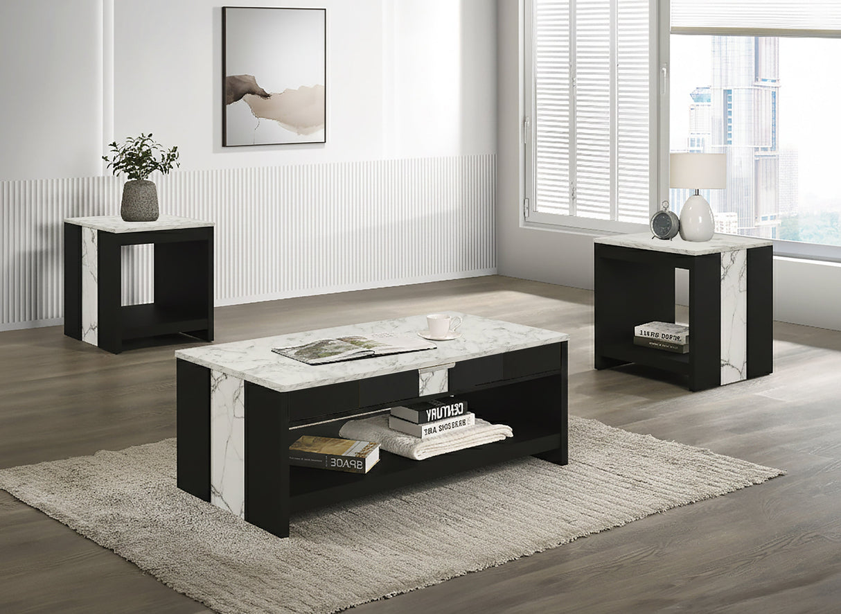 Rangley Black 3-Piece Coffee Table Set by Crown Mark at Eve Furniture