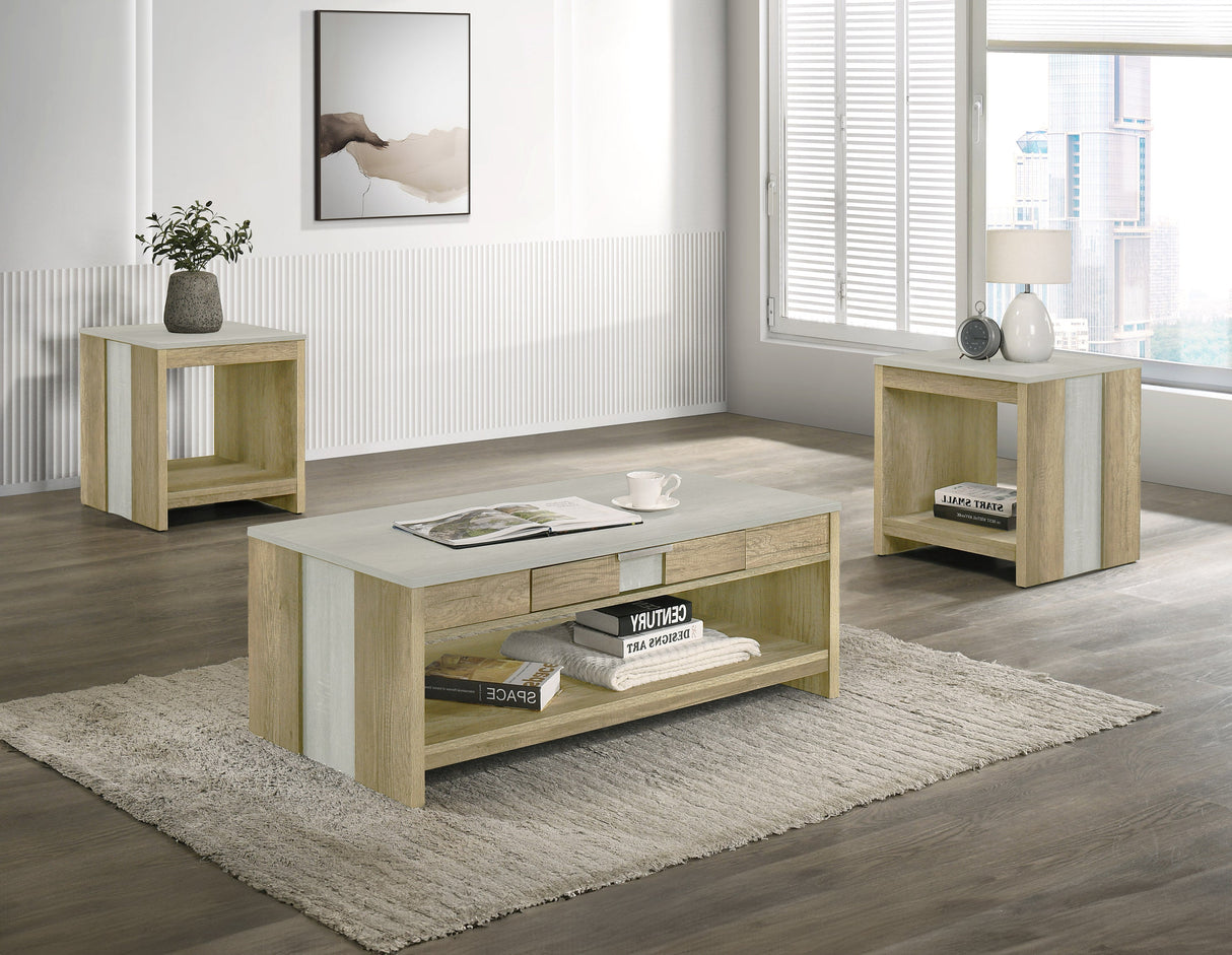 Rangley Driftwood 3-Piece Coffee Table Set by Crown Mark at Eve Furniture