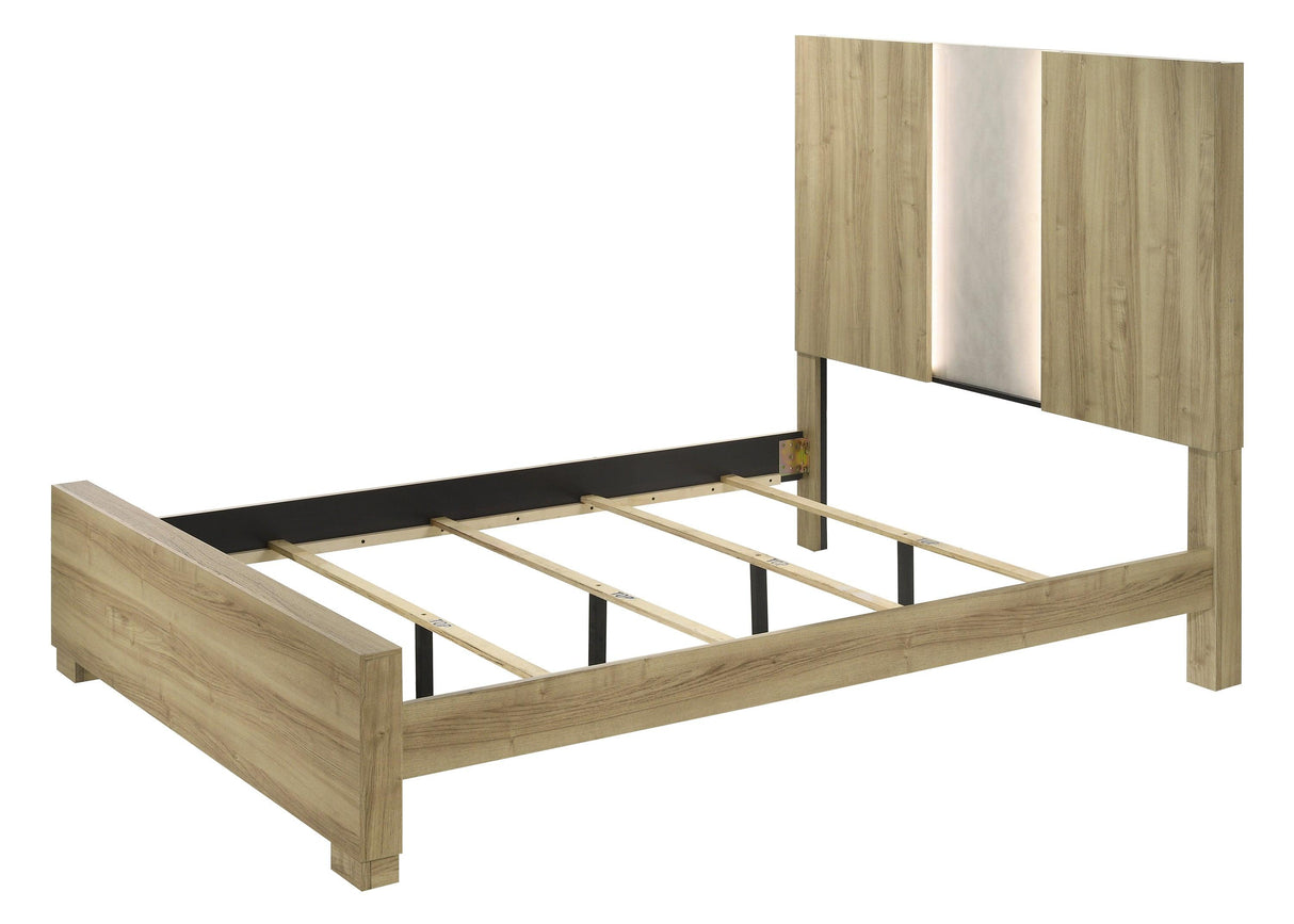 Rangley Driftwood LED Panel Bedroom Set by Crown Mark at Eve Furniture
