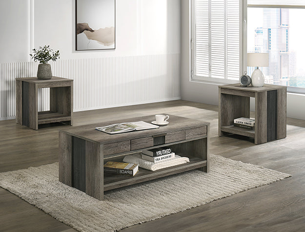 Rangley Grey and Brown 3-Piece Cocktail Set by Crown Mark at Eve Furniture
