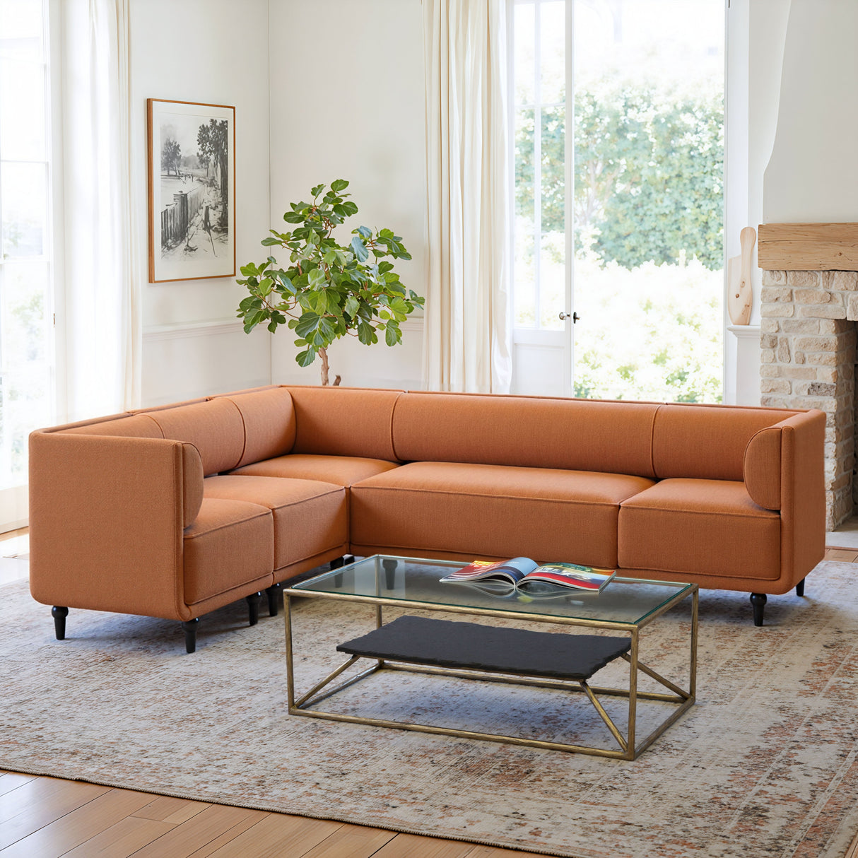 Ranol Brass Coffee Table by Zuomod at Eve Furniture