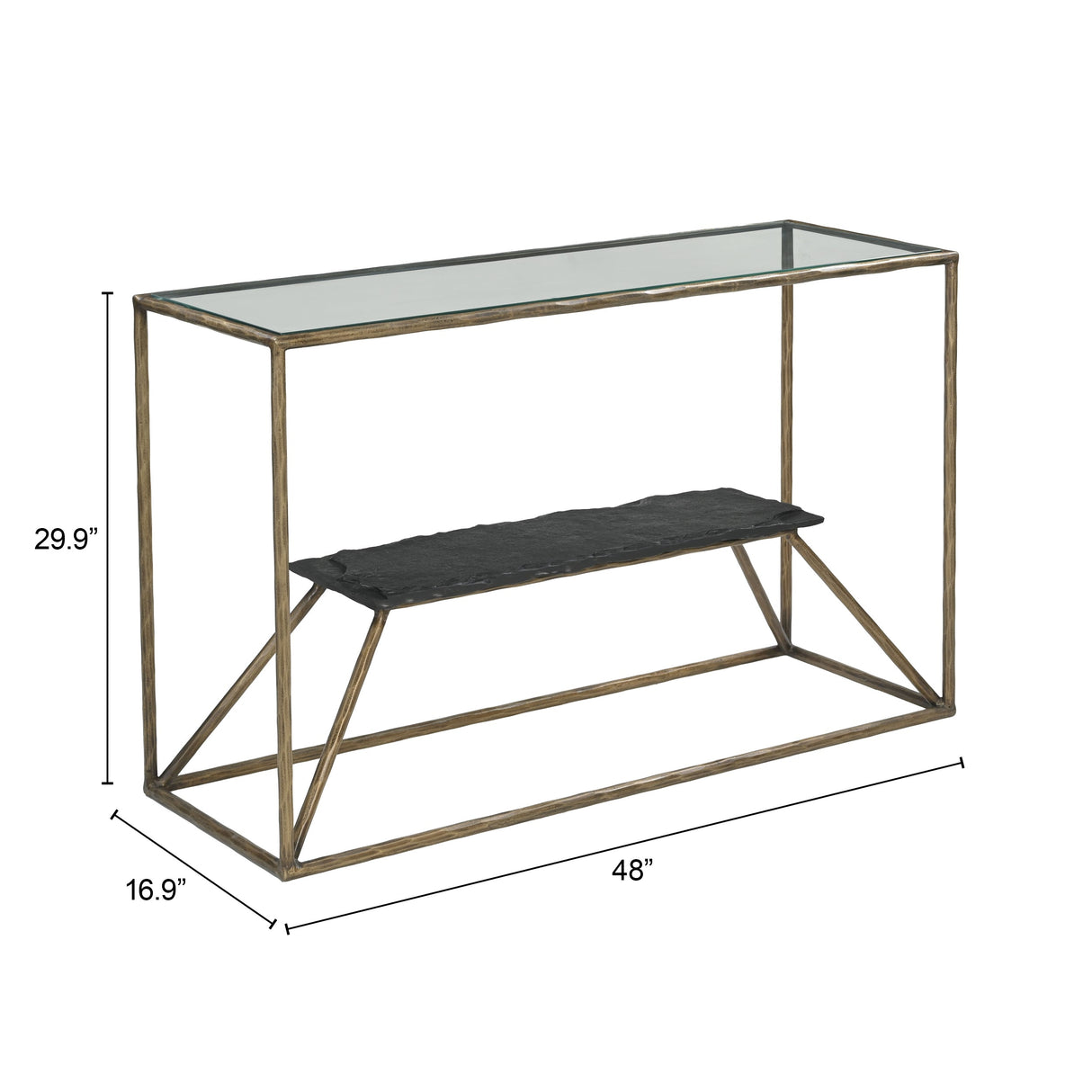 Ranol Brass Console Table by Zuomod at Eve Furniture