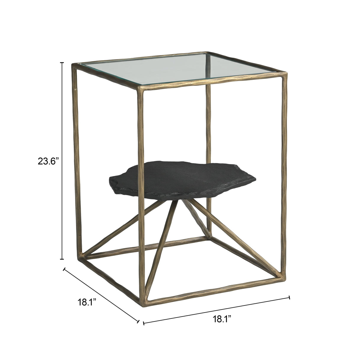 Ranol Brass Side Table by Zuomod at Eve Furniture