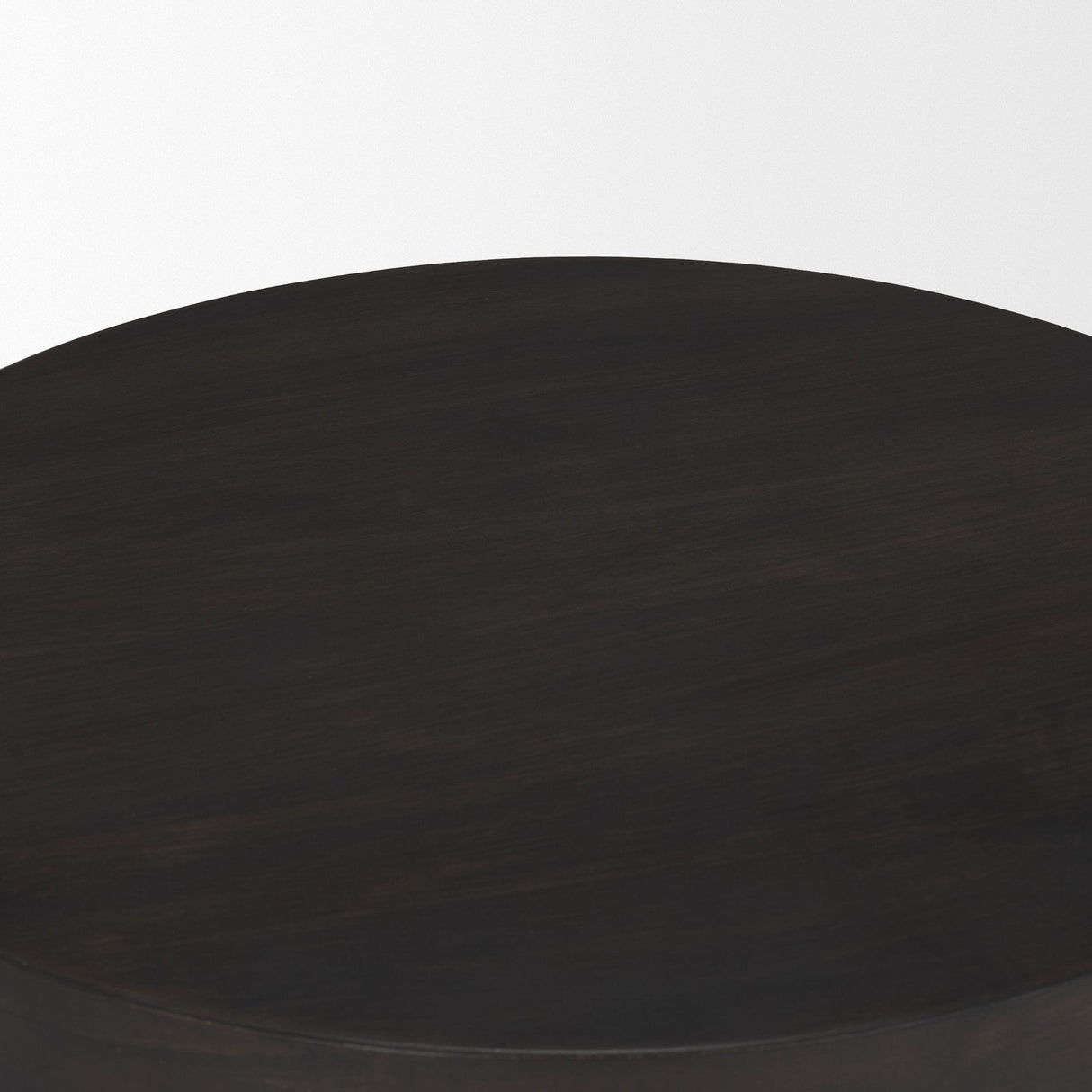 Rashama Dark Brown Wood Stacked Geometric Round Accent Table by Mercana at Eve Furniture
