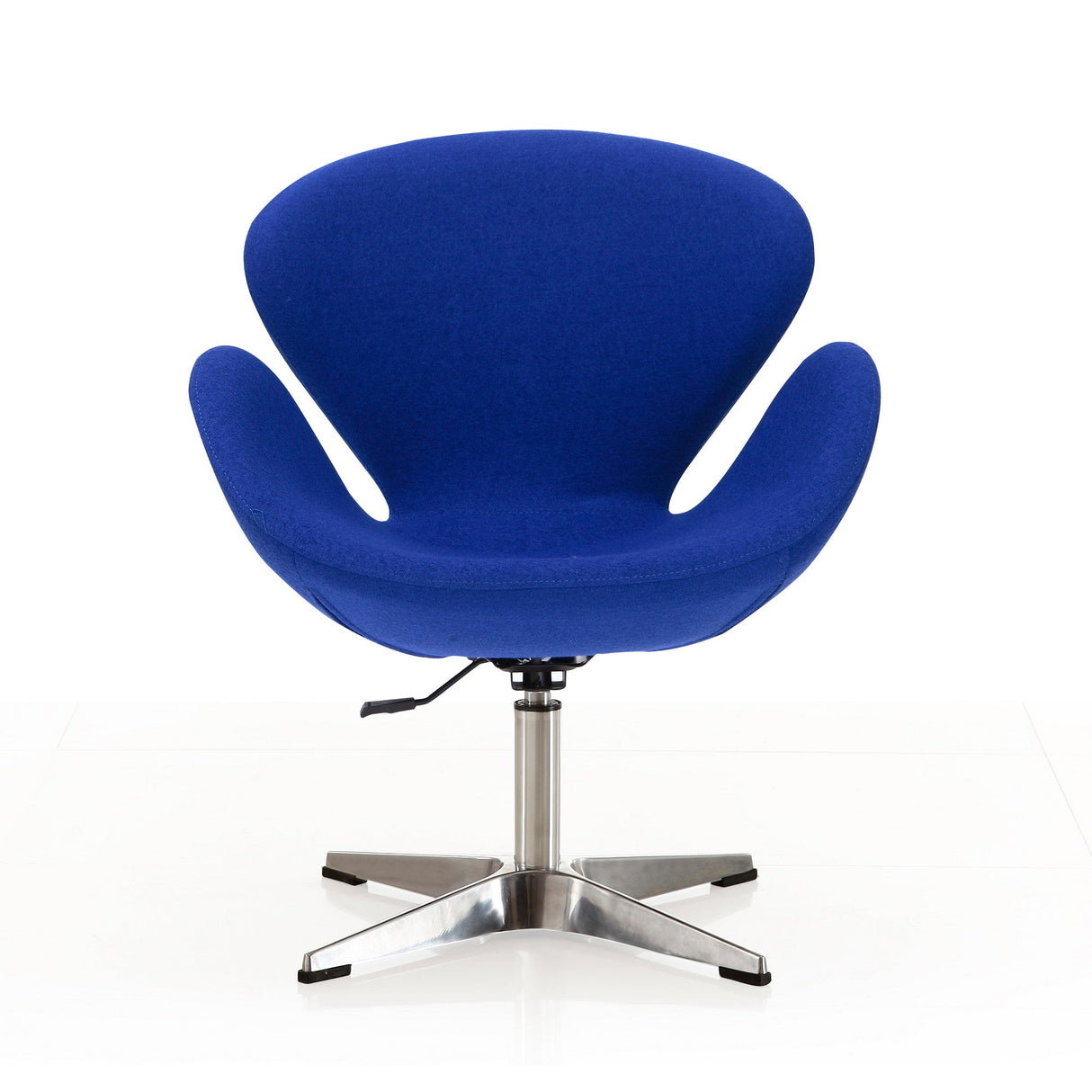 Raspberry Adjustable Swivel Chair in Blue and Polished Chrome (set of 2) by Manhattan Comfort at Eve Furniture