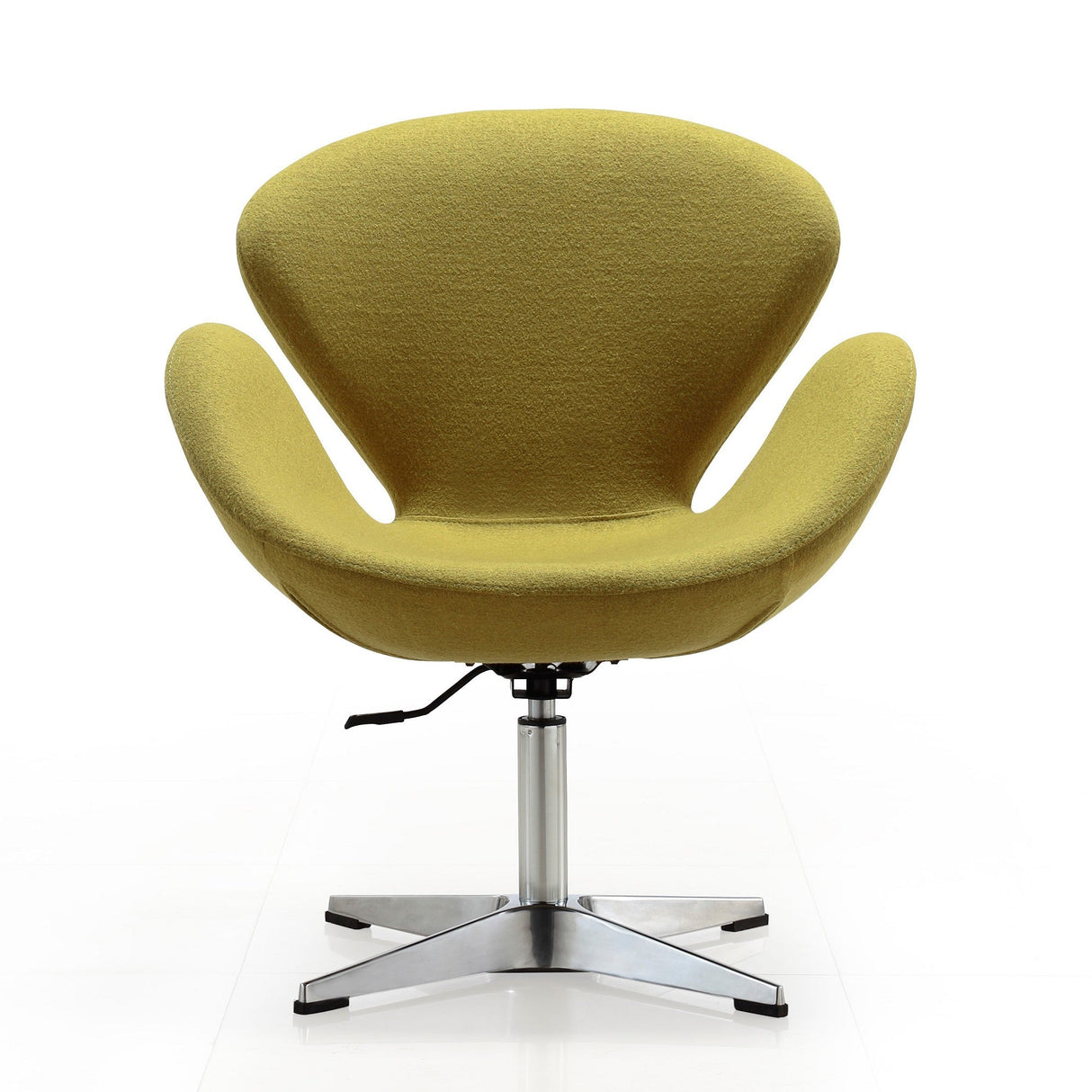 Raspberry Adjustable Swivel Chair in Green and Polished Chrome by Manhattan Comfort at Eve Furniture