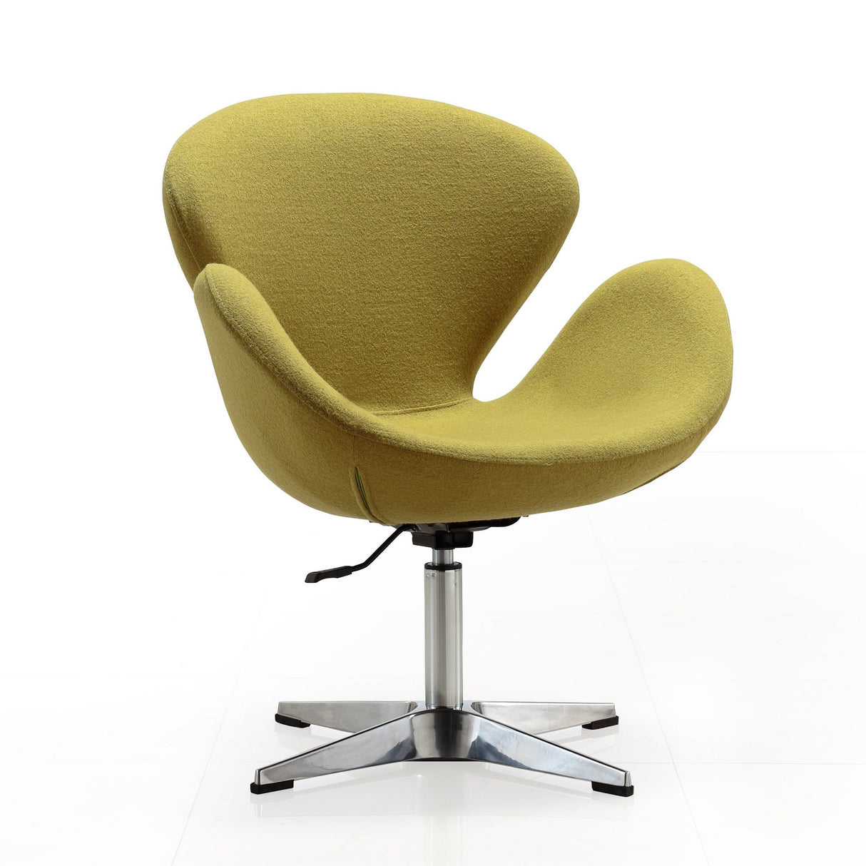 Raspberry Adjustable Swivel Chair in Green and Polished Chrome (set of 2) by Manhattan Comfort at Eve Furniture