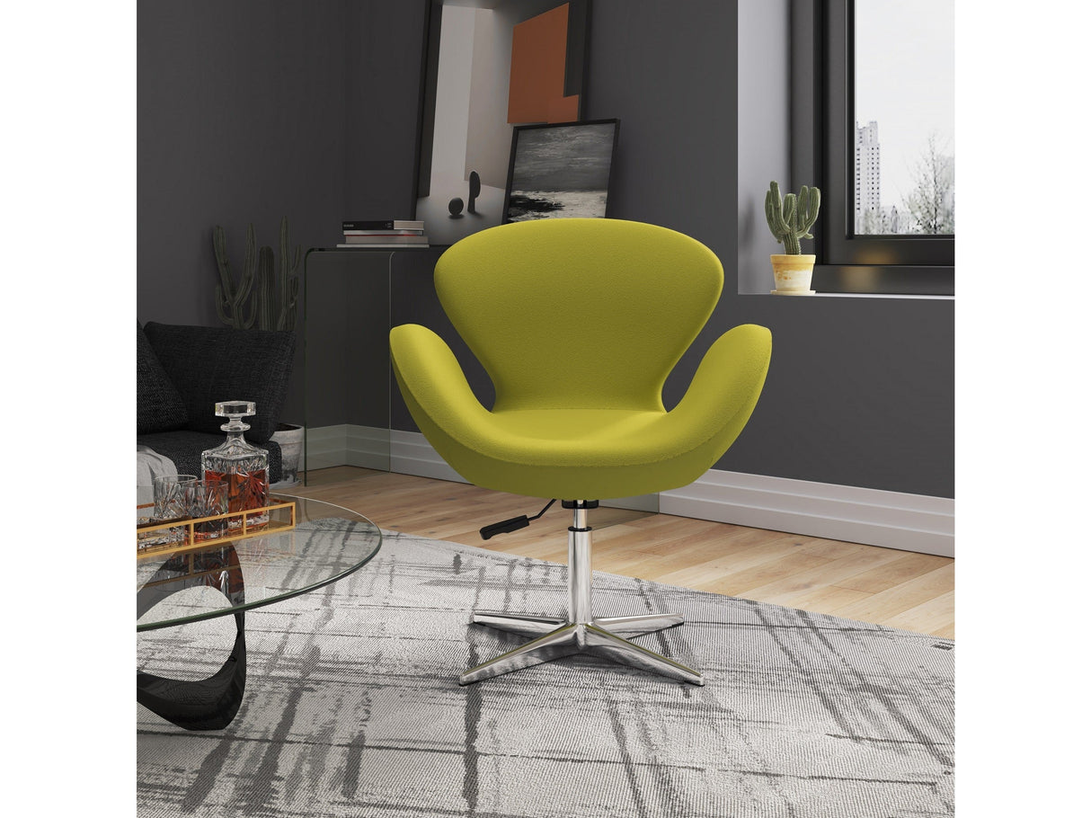 Raspberry Adjustable Swivel Chair in Green and Polished Chrome (set of 2) by Manhattan Comfort at Eve Furniture