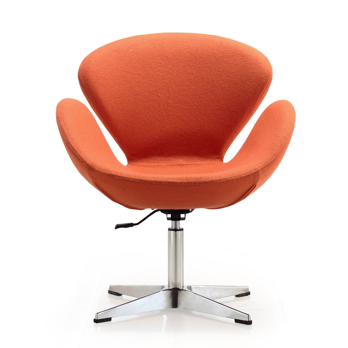 Raspberry Adjustable Swivel Chair in Orange and Polished Chrome (set of 2) by Manhattan Comfort at Eve Furniture