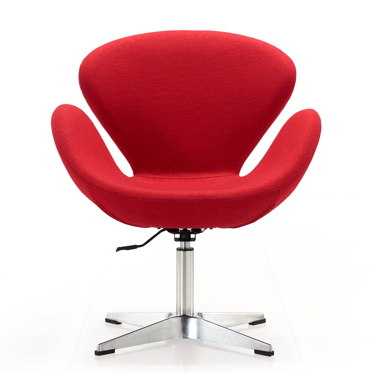 Raspberry Adjustable Swivel Chair in Red and Polished Chrome (set of 2) by Manhattan Comfort at Eve Furniture