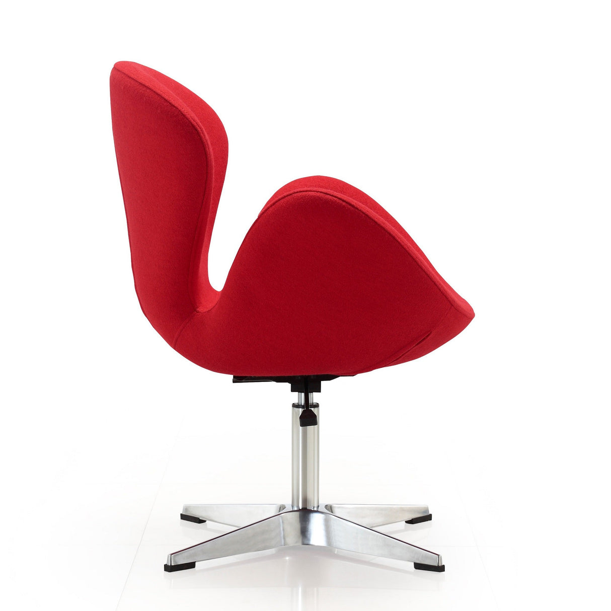 Raspberry Adjustable Swivel Chair in Red and Polished Chrome (set of 2) by Manhattan Comfort at Eve Furniture
