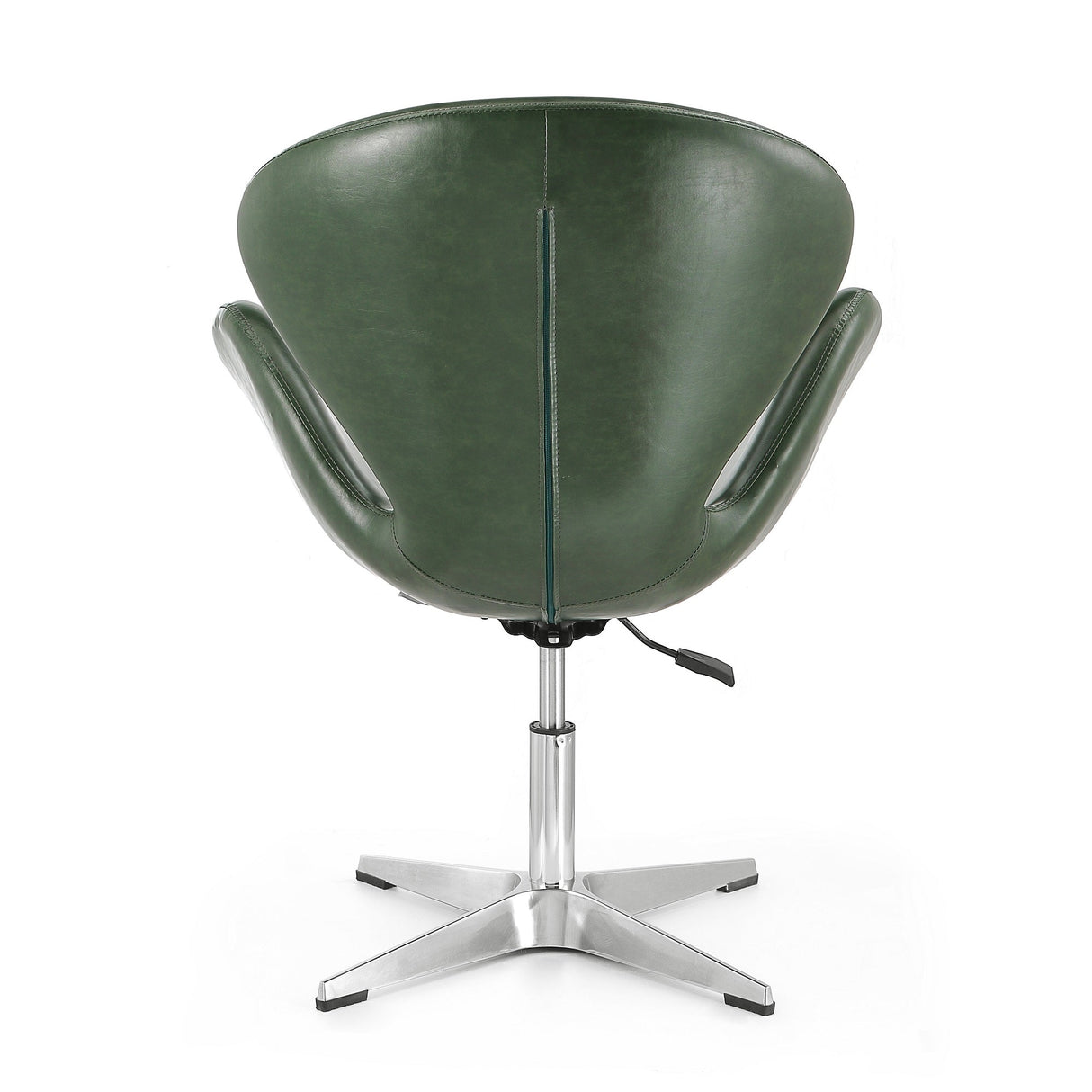 Raspberry Faux Leather Adjustable Swivel Chair in Forest Green and Polished Chrome (set of 2) by Manhattan Comfort at Eve Furniture