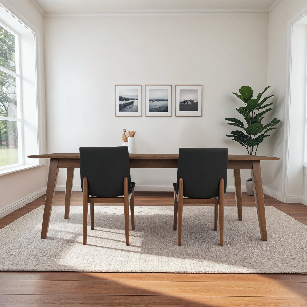 Ravel Easy-Clean Vegan Leather Mid-Century Modern Dining Chairs (Set of 2) by Ashcroft Furniture at Eve Furniture
