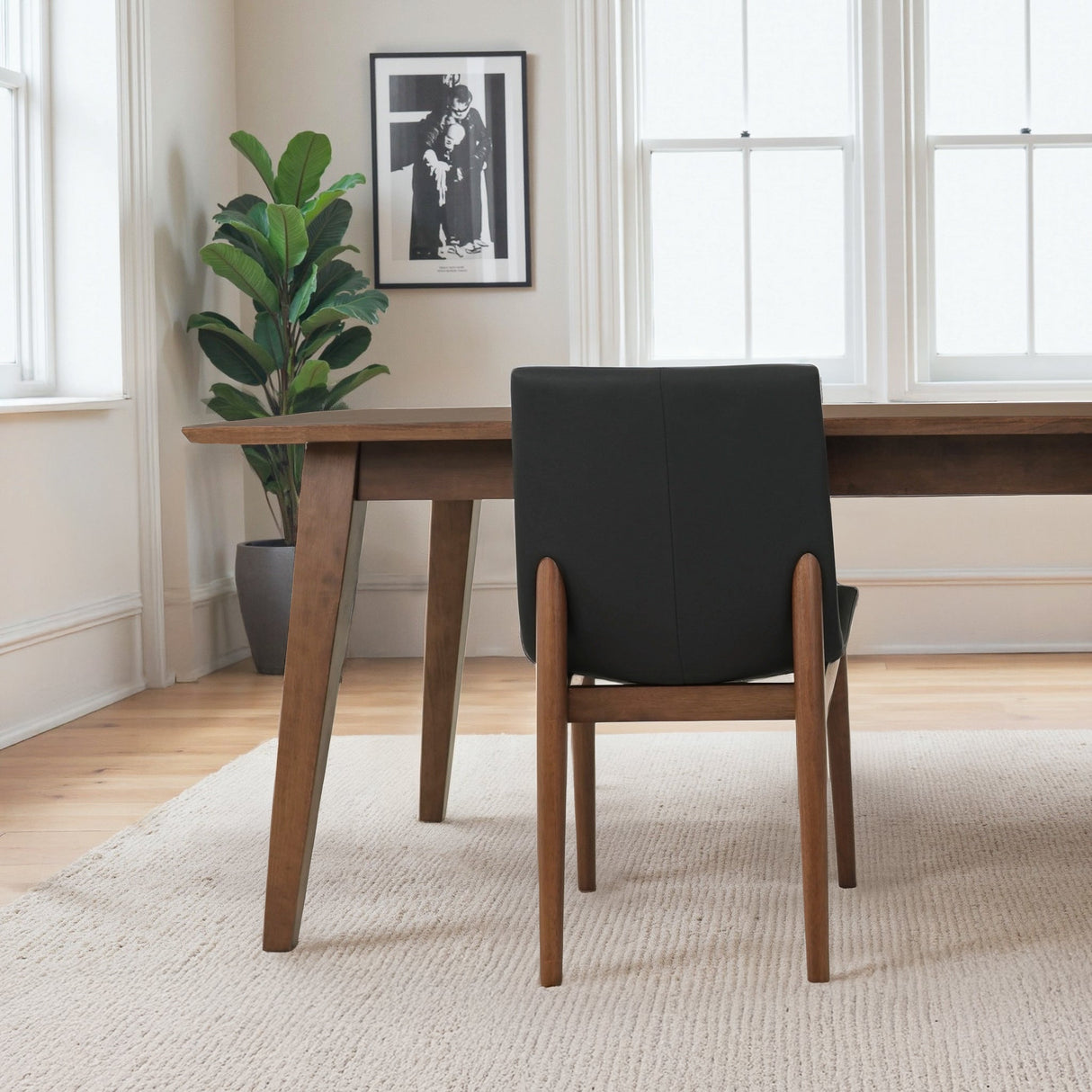Ravel Easy-Clean Vegan Leather Mid-Century Modern Dining Chairs (Set of 2) by Ashcroft Furniture at Eve Furniture