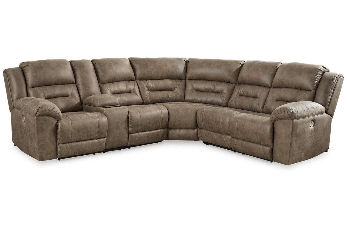 Ravenel Fossil 3-Piece Power Reclining Sectional by Ashley at Eve Furniture