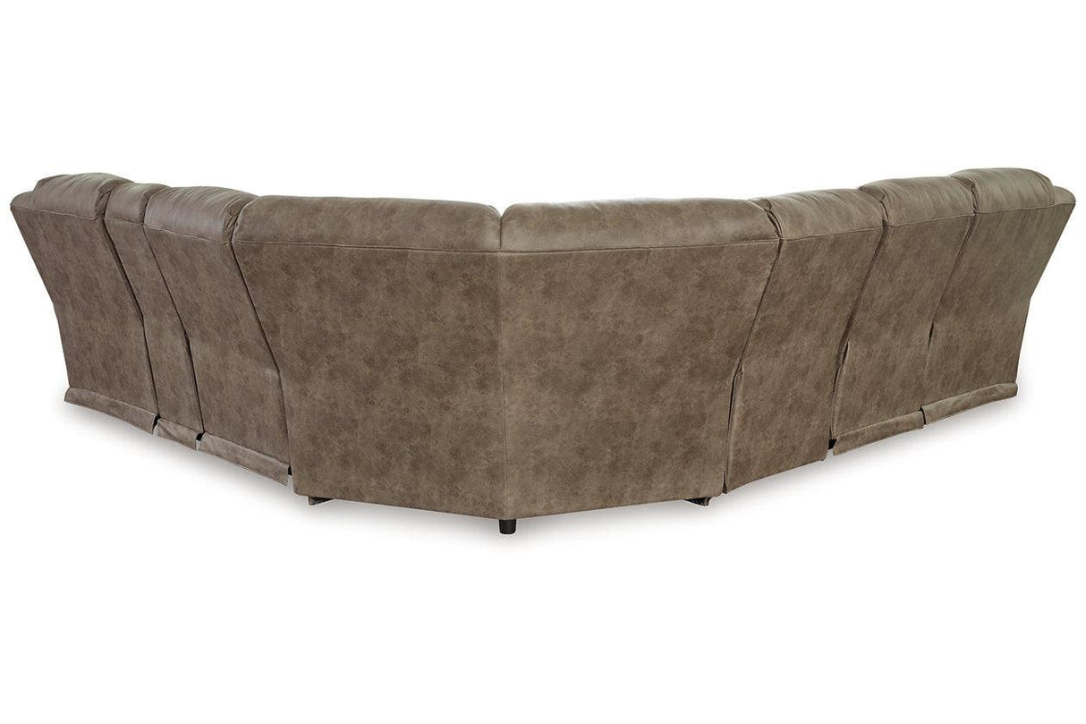 Ravenel Fossil 4-Piece Power Reclining Sectional by Ashley at Eve Furniture