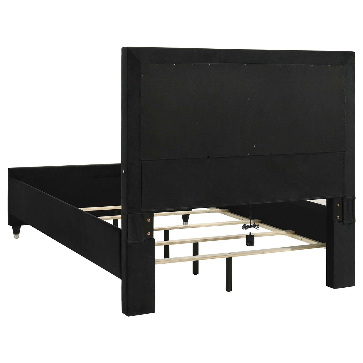 Ravenne Black 5-piece Velvet Upholstered Queen LED Bedroom Set by Coaster at Eve Furniture