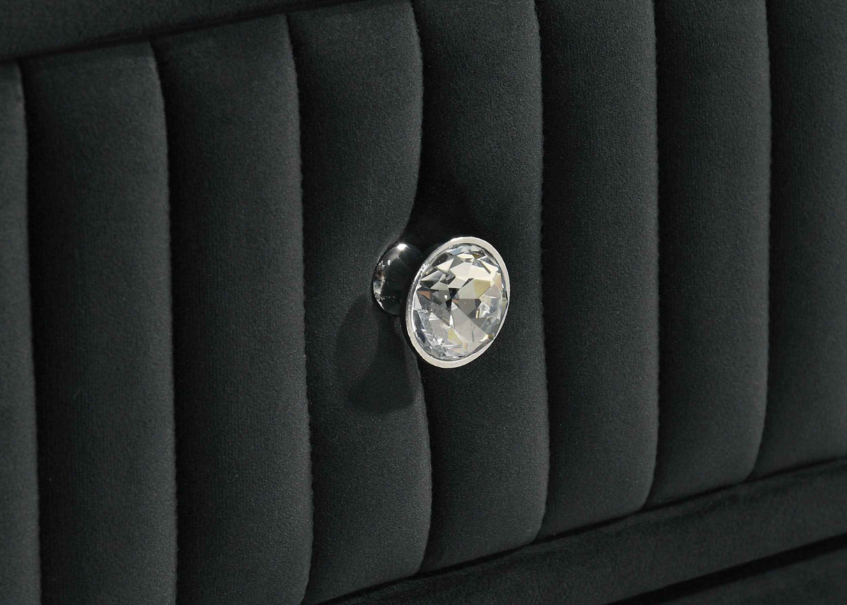 Ravenne Black 8-drawer Velvet Upholstered LED Dresser Cabinet by Coaster at Eve Furniture