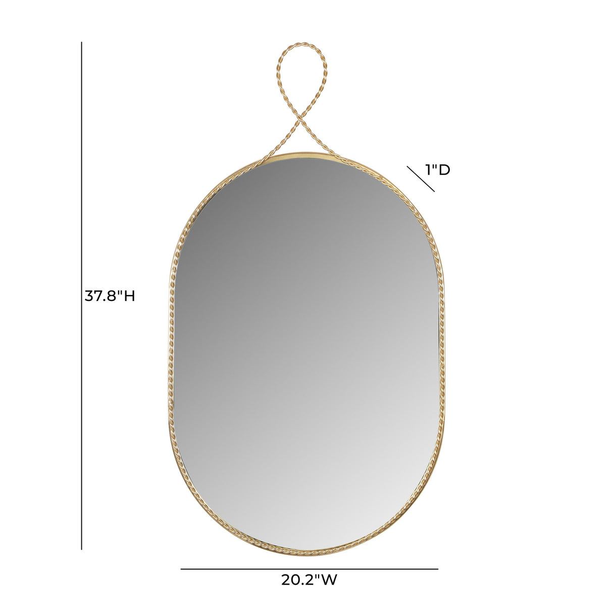 Ravina Braided Brass Oval Wall Mirror by TOV Furniture at Eve Furniture