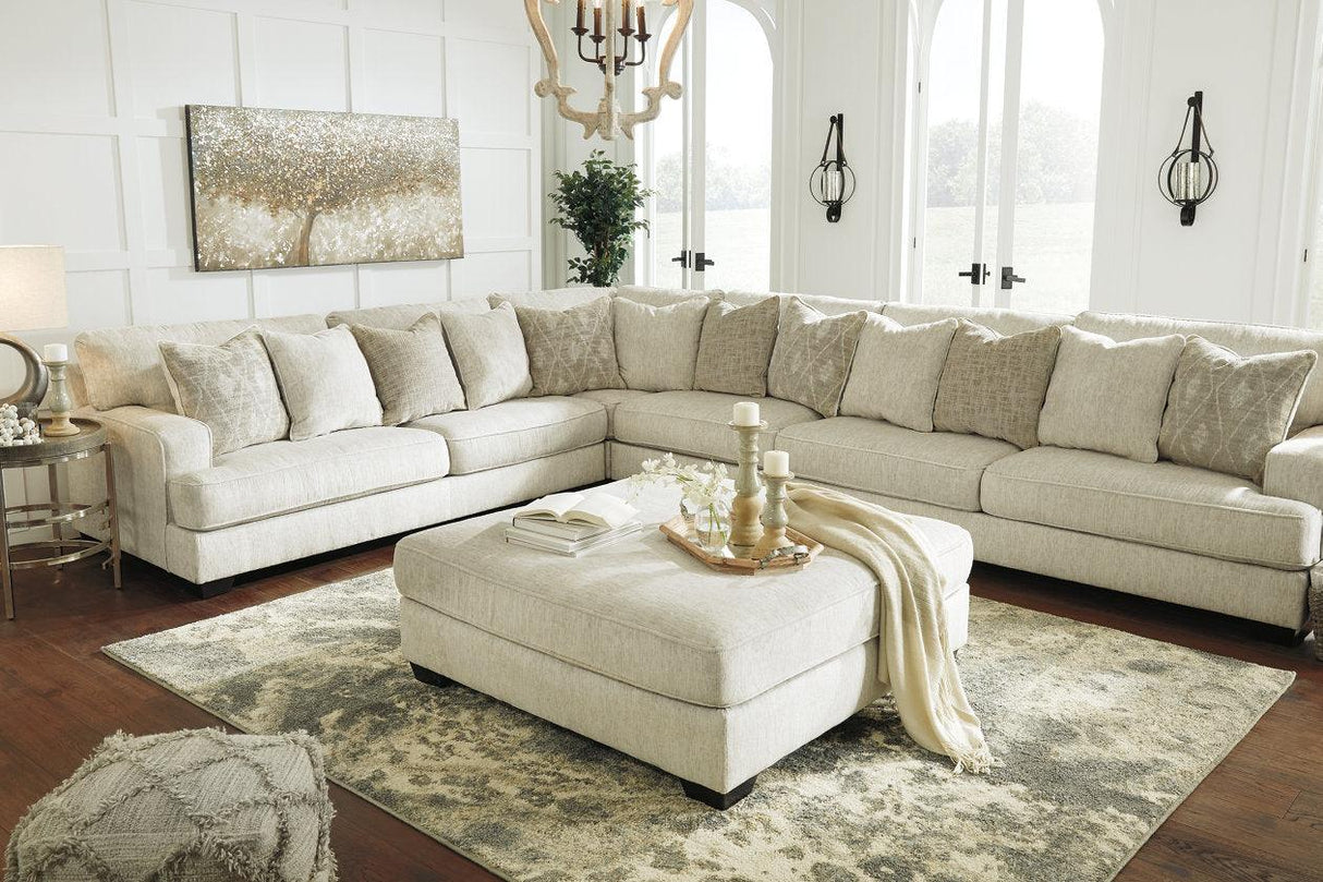 Rawcliffe Parchment Oversized Accent Ottoman by Ashley at Eve Furniture