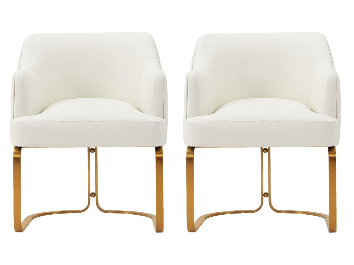 Raya Dining Armchair in Cream (set of 2) by Manhattan Comfort at Eve Furniture