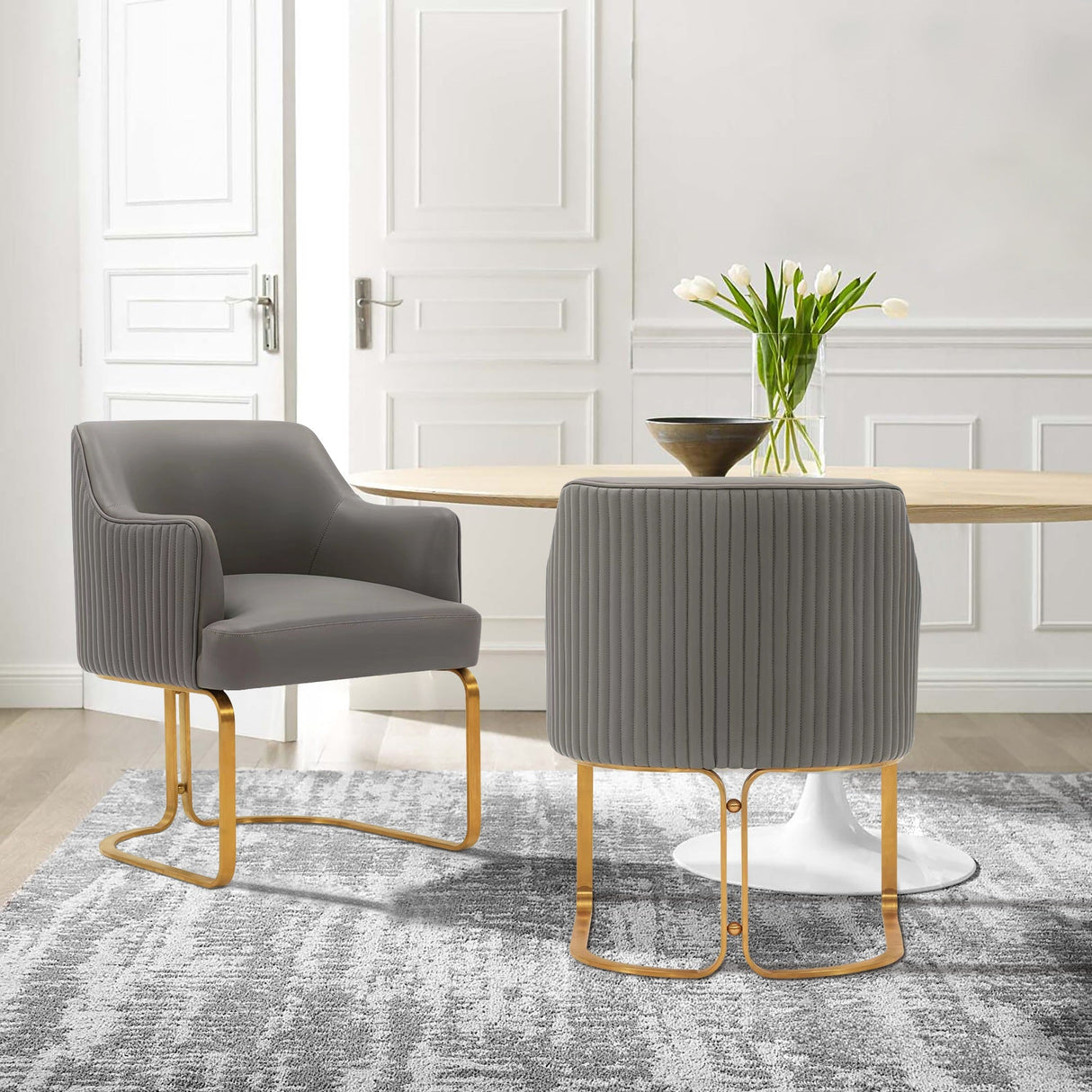 Raya Dining Armchair in Taupe (set of 2) by Manhattan Comfort at Eve Furniture