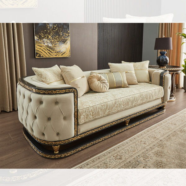 Raylina Gray/Beige Fabric Sofa by Homey Design at Eve Furniture
