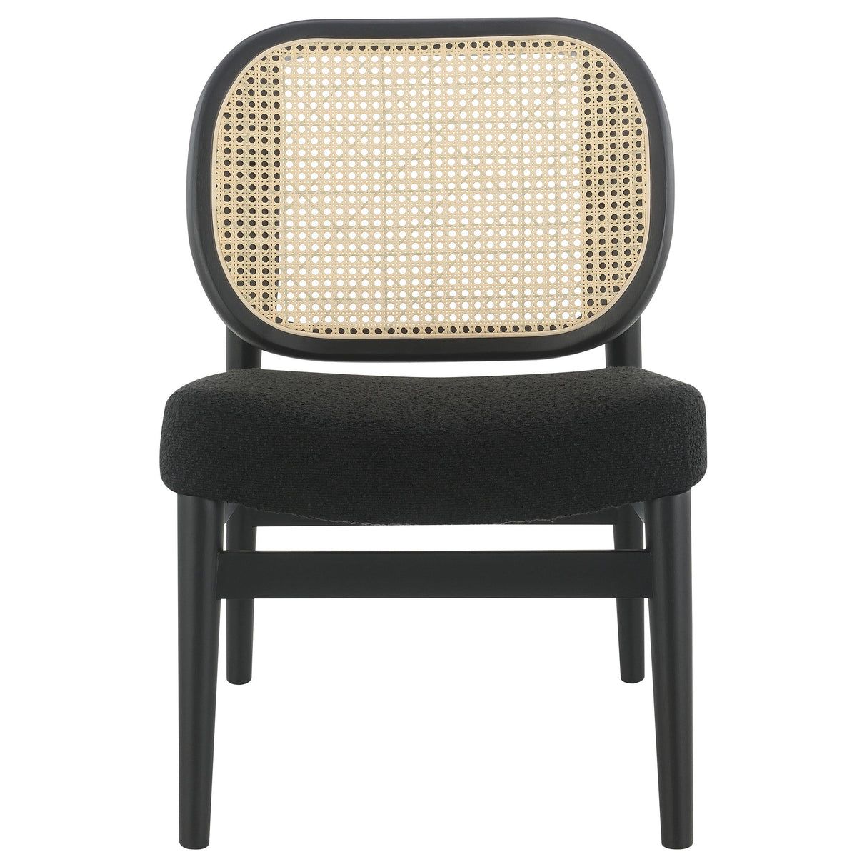 Rayo Black Rattan Cane Back Accent Chair with Padded Seat by Coaster at Eve Furniture