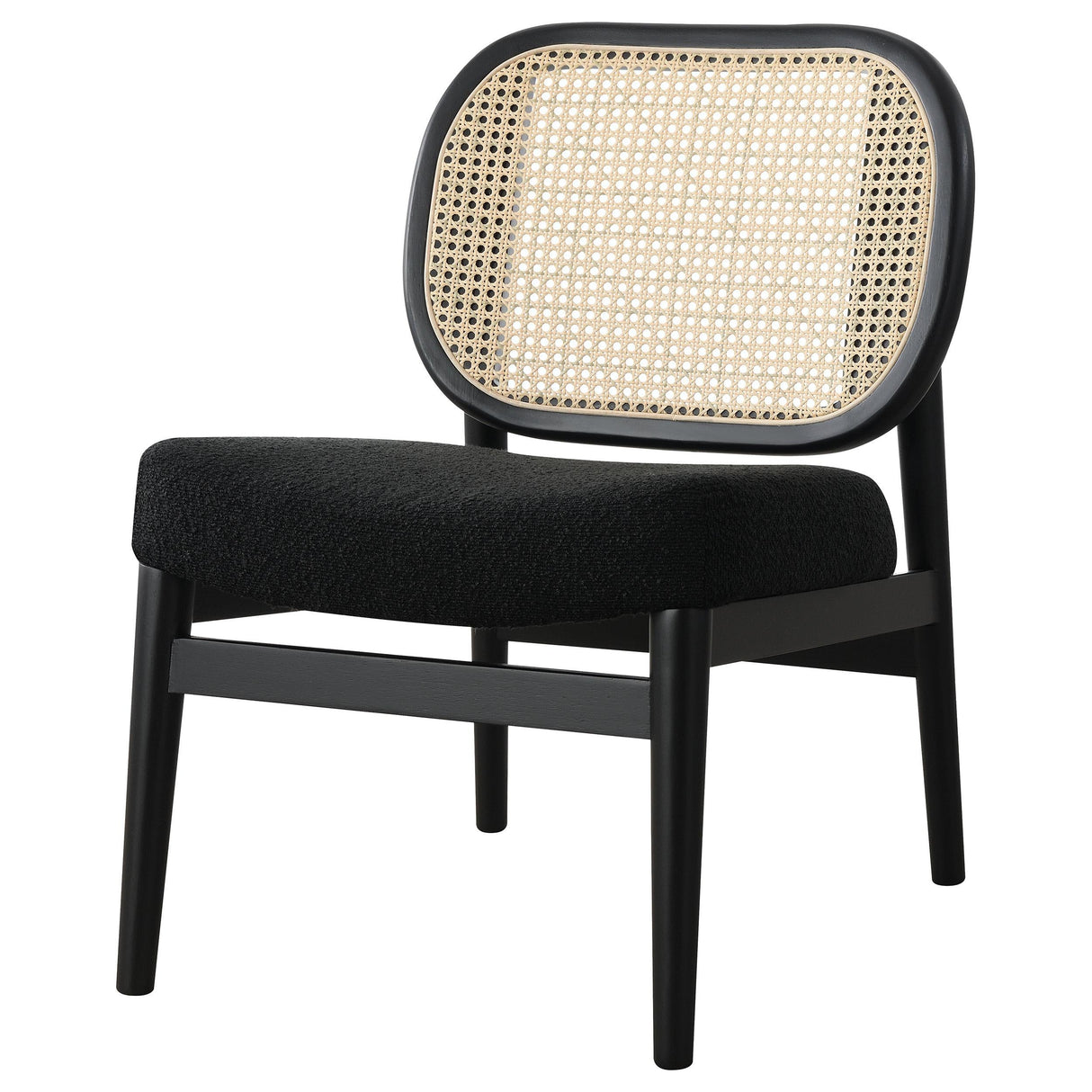 Rayo Black Rattan Cane Back Accent Chair with Padded Seat by Coaster at Eve Furniture