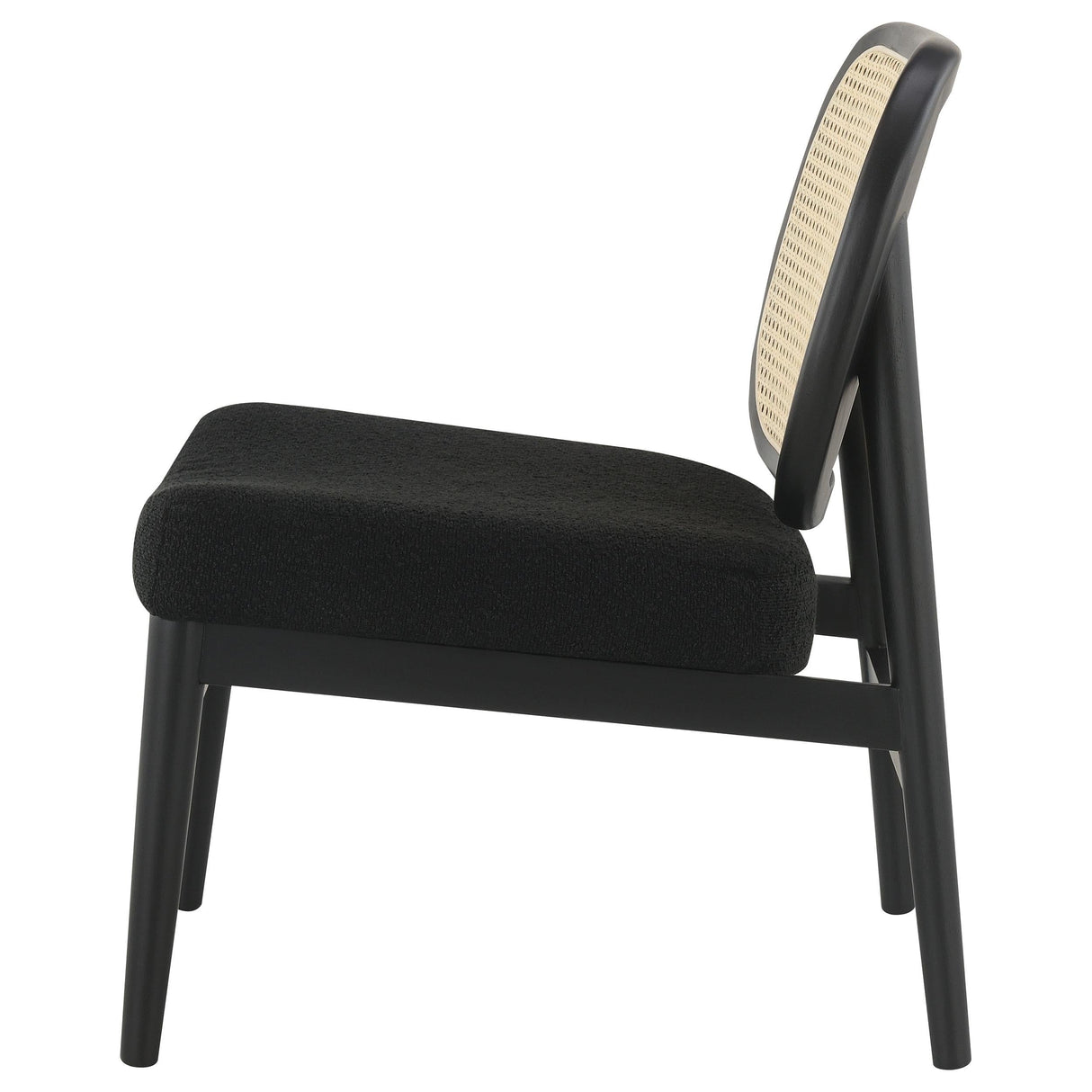 Rayo Black Rattan Cane Back Accent Chair with Padded Seat by Coaster at Eve Furniture