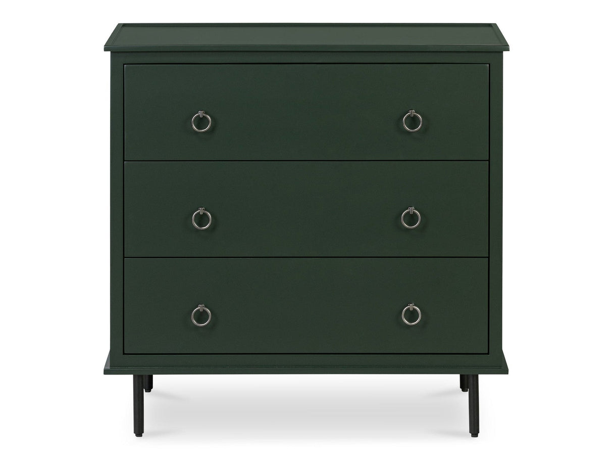 Reagan Deep Green 3 Drawer Nightstand by MOES at Eve Furniture