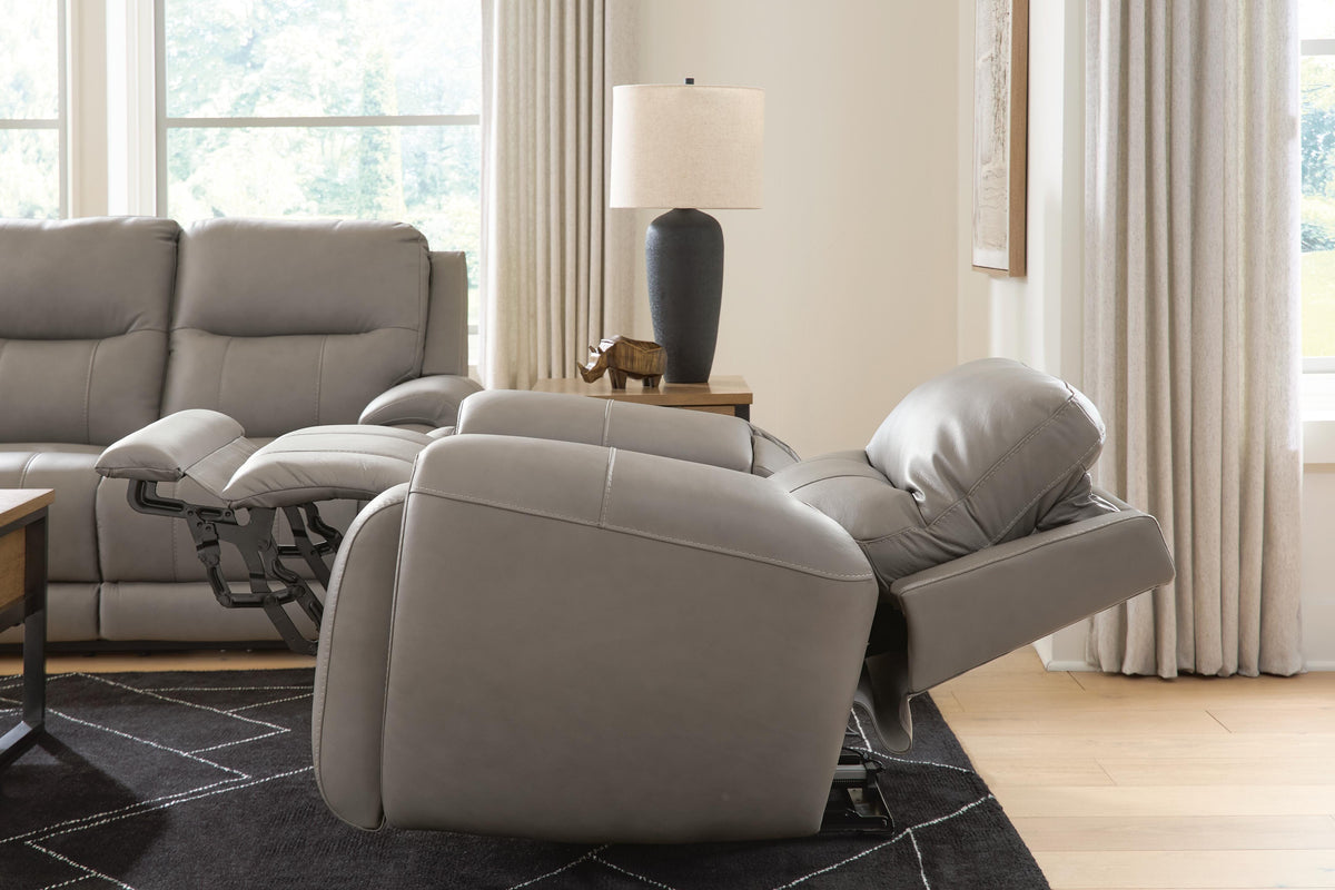 Real Moments Ash Power Reclining Loveseat with Audio Seating by Ashley at Eve Furniture