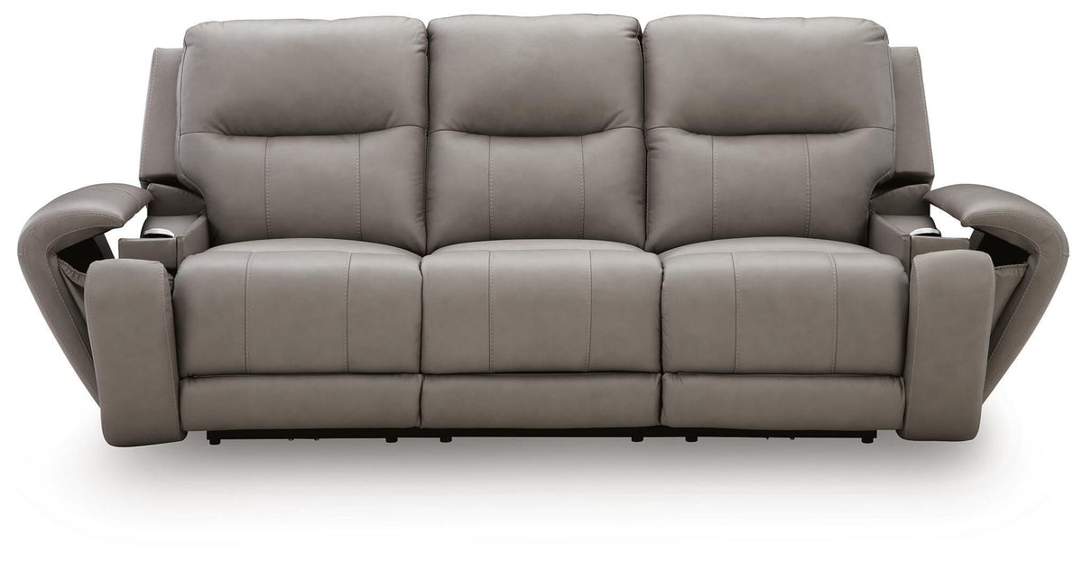 Real Moments Ash Power Reclining Sofa with Audio Seating by Ashley at Eve Furniture