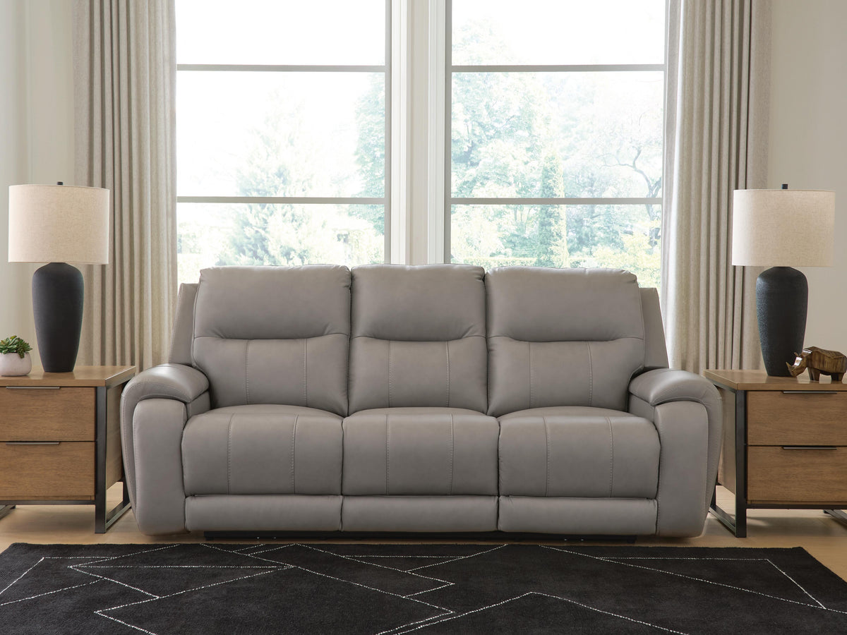 Real Moments Ash Power Reclining Sofa with Audio Seating by Ashley at Eve Furniture