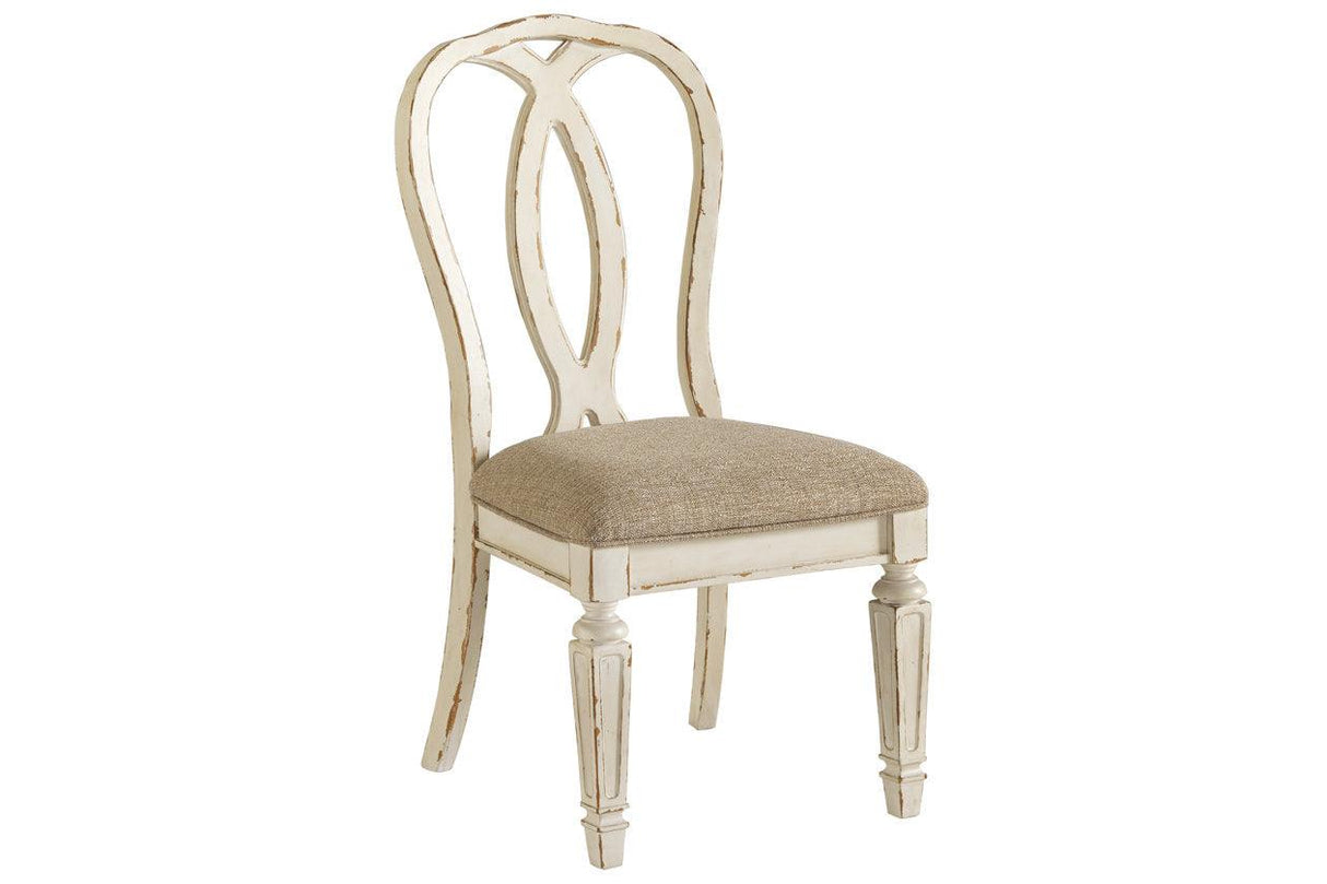 Realyn Chipped White Dining Chair, Set of 2 by Ashley at Eve Furniture