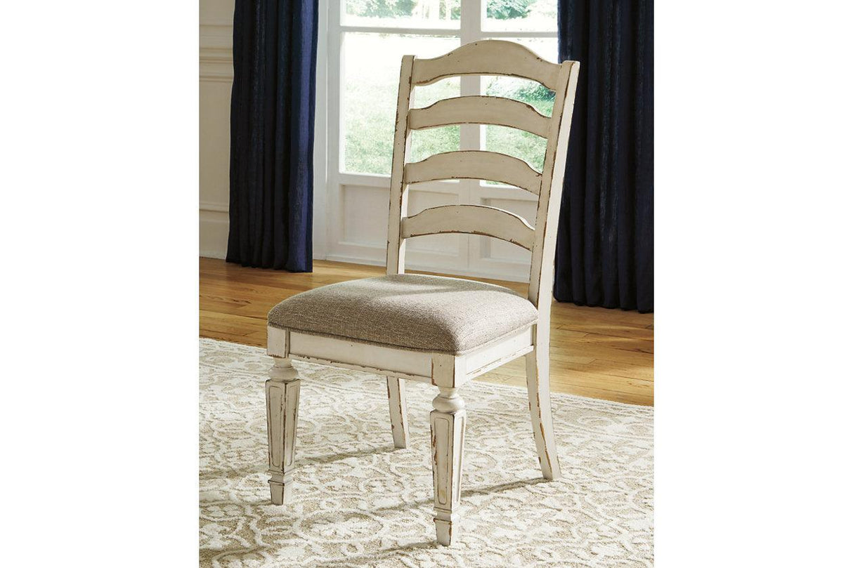 Realyn Chipped White Dining Chair, Set of 2 by Ashley at Eve Furniture