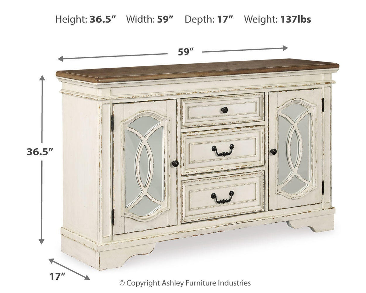 Realyn Chipped White Dining Server by Ashley at Eve Furniture