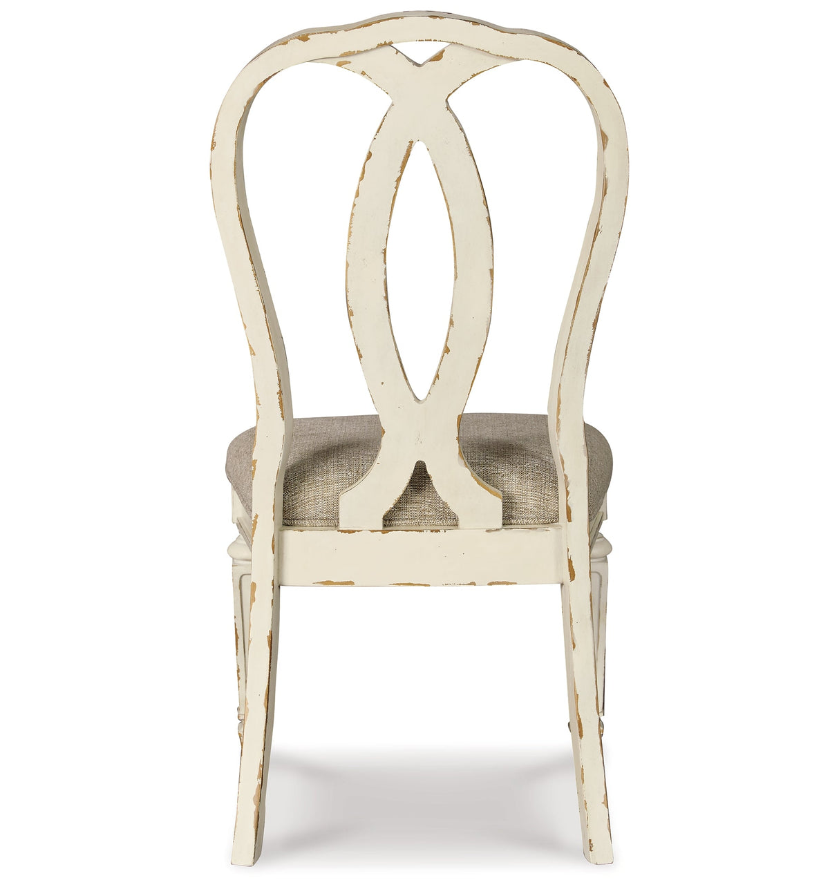 Realyn Chipped White Dining Table and 8 Ribbon Back Chairs by Ashley at Eve Furniture
