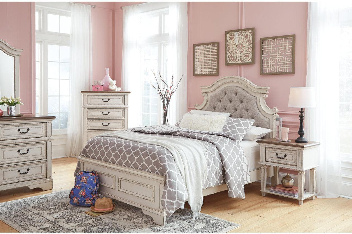Realyn Chipped White Full Panel Bed by Ashley at Eve Furniture