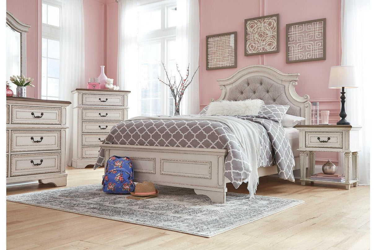 Realyn Chipped White Full Panel Bed by Ashley at Eve Furniture